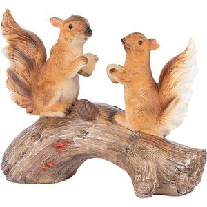 Squirrels on a Log Solar Light for Home & Outdoor Decor, Squirrels Solar Powered